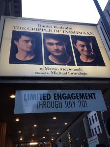 Daniel Radcliffe in  the Broadway musical "The Cripple of Inishmaan" at the Cort Theatre in New York